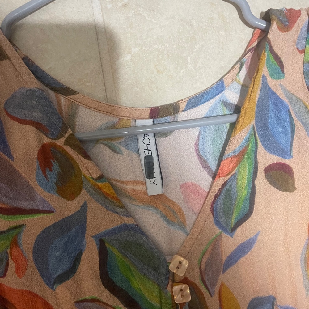 Rachel Pally Crepe Joline Orange Floral Maternity Dress Size S - Picture 15 of 15